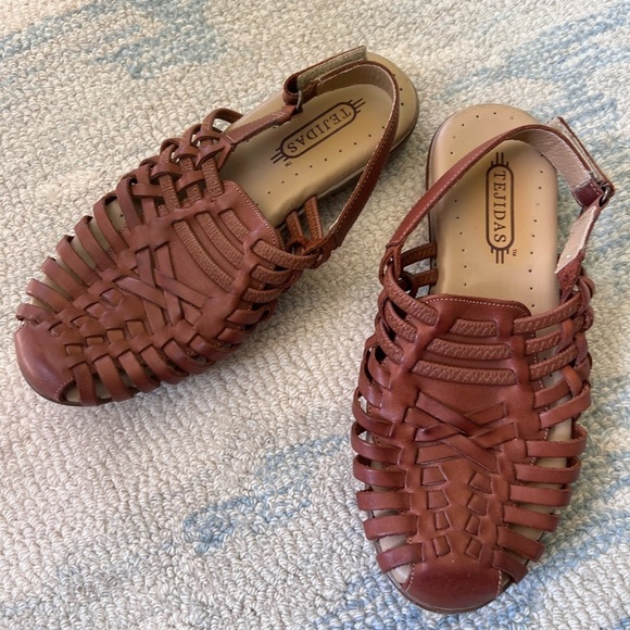 TEJIDAS LEATHER SLINGBACK HUARACHES SIZE 8.5 WIDE - Picture 4 of 9